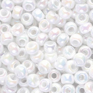 Miyuki seed beads 6/0 - Opaque ab white 6-471